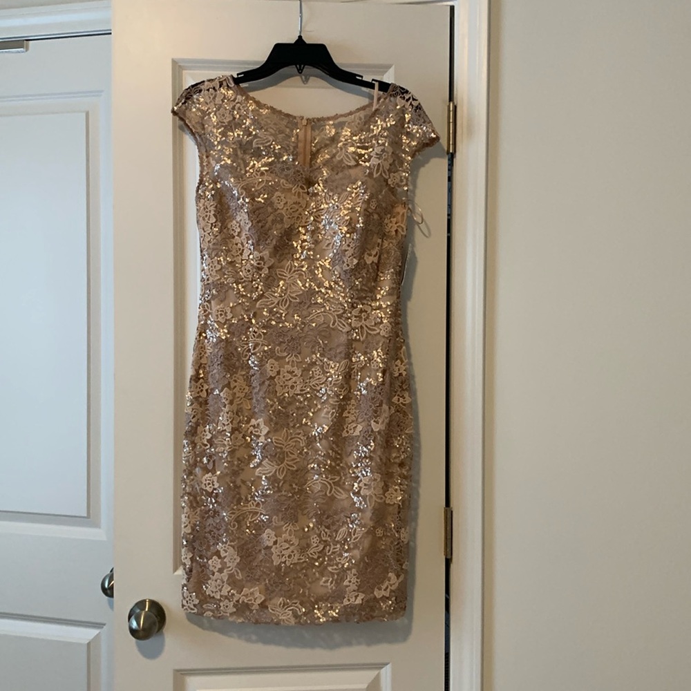 Alex Evening Rose Gold Cocktail Dress